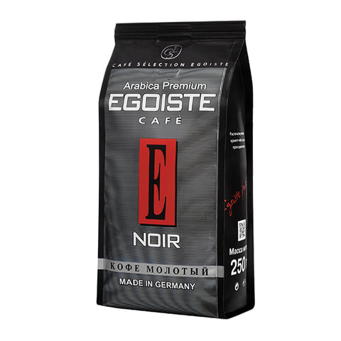 Кофе молотый EGOISTE "Noir", натуральный, 250 г, 100% арабика, вакуумная упаковка, 2549