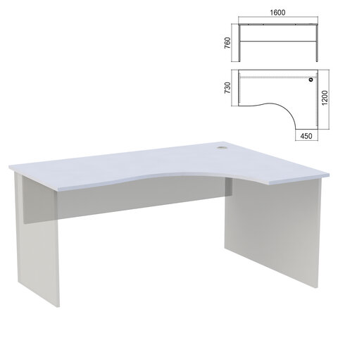 Стол эргономичный ЧАСТЬ 1 "Арго", 1600х1200х760 мм, правый, серый