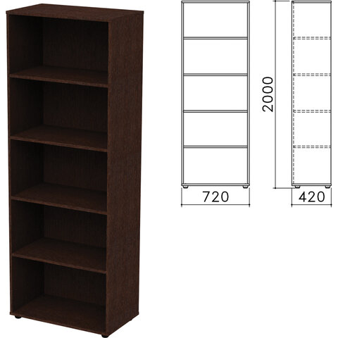Шкаф (стеллаж) "Приоритет", 720х420х2000 мм, 4 полки, венге, К-934, К-934 венге