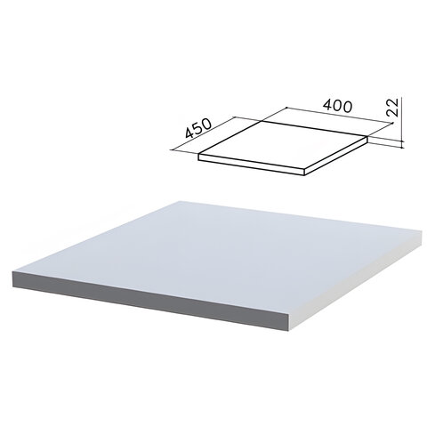 Крышка для тумбы приставной "Монолит", 400х450х22 мм, серая, ТМ01.11