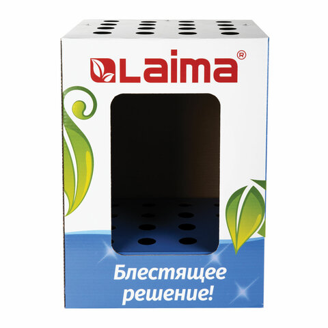 Дисплей для швабр напольный LAIMA, 50х37х37 см, 16 отверстий, картон, 504998