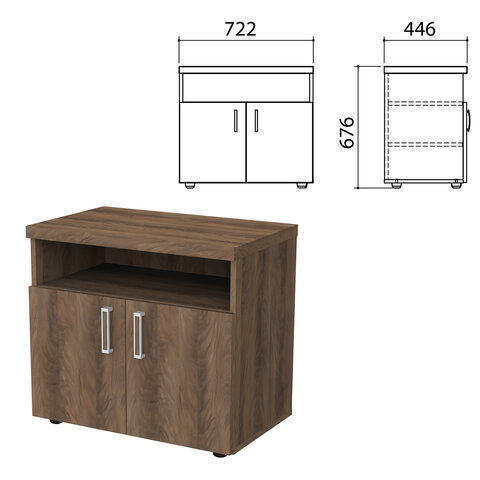 Тумба для оргтехники "Приоритет", 722х446х676 мм, 2 двери, полка, лагос, К-928, К-928 лагос