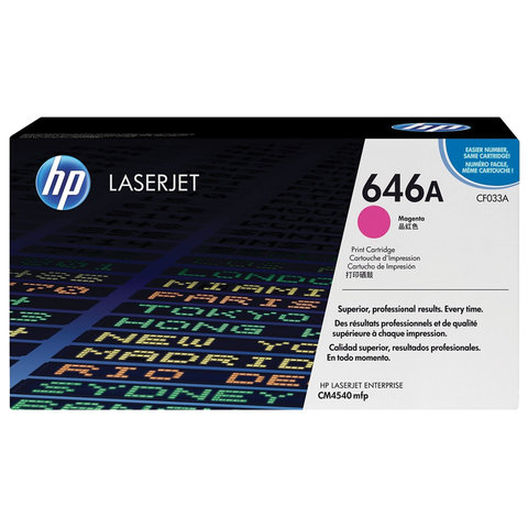 Картридж лазерный HP (CF033A) ColorLaserJet CM4540, №646A, пурпурный, оригинальный, ресурс 12 500 страниц