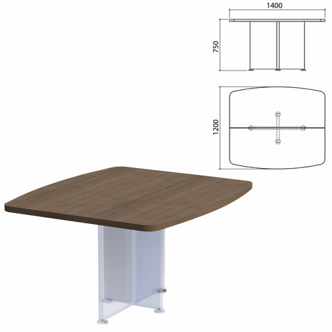 Столешница базы стола для переговоров "Приоритет", 1400х1200х750 мм, лагос, К-911, К-911 лагос