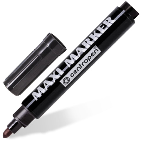 Маркер перманентный универсальный ЧЕРНЫЙ CENTROPEN "Maxi Marker", 2-4 мм, 8936, 5 8936 0112