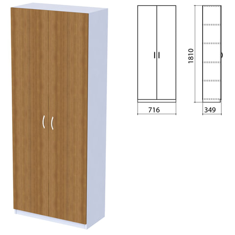 Шкаф закрытый "Бюджет", 716х349х1810 мм, орех французский (КОМПЛЕКТ)