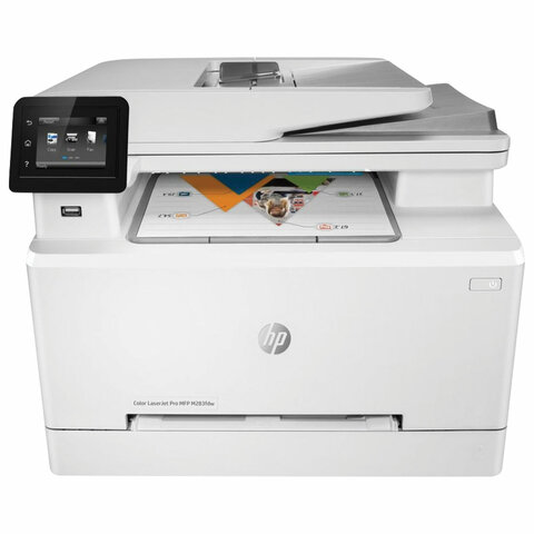 МФУ лазерное ЦВЕТНОЕ HP Color LaserJet Pro M283fdw "4 в 1", 21 стр./мин, 40000 стр./мес, ДУПЛЕКС, Wi-Fi, сетевая карта, 7KW75A