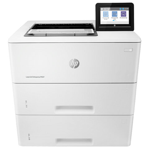 Принтер лазерный HP LaserJet Enterprise M507x А4, 43 стр./мин, 150 000 стр./мес., ДУПЛЕКС, Wi-Fi, сетевая карта, 1PV88A