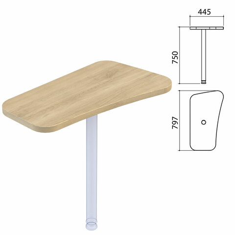 Стол приставной "Приоритет" (797х445х750 мм), БЕЗ ОПОР (640411), кронберг, К-922, К-922 кронберг