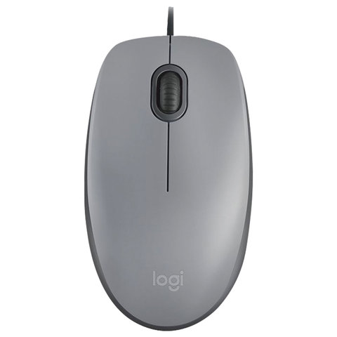 Мышь проводная LOGITECH M110, USB, 2 кнопки+1 колесо-кнопка, оптическая, серая, 910-005490