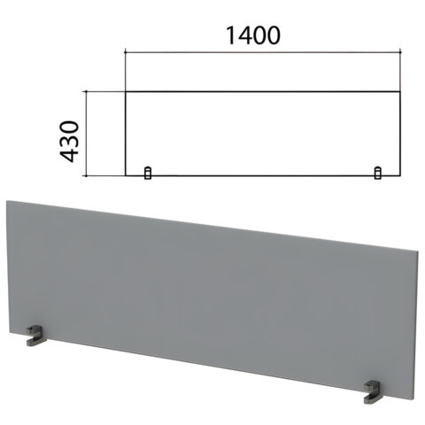 Экран-перегородка "Этюд", 1400х18х430 мм, серый, 402867-03